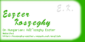eszter koszeghy business card